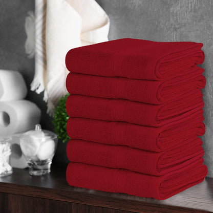 6 Pack Premium Hand Towels, 16x28 in, 600 GSM Cotton, Grey