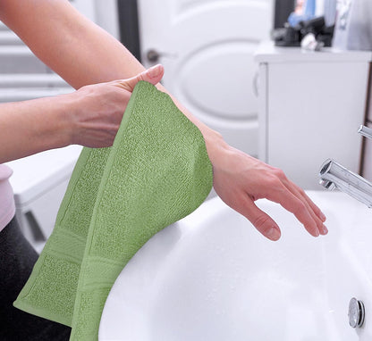 6 Pack Premium Hand Towels, 16x28 in, 600 GSM Cotton, Grey