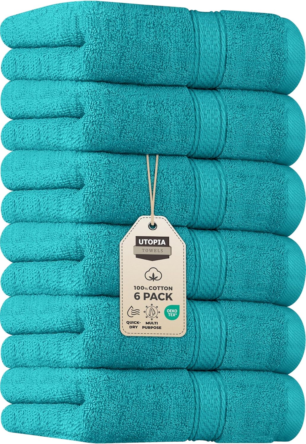 6 Pack Premium Hand Towels, 16x28 in, 600 GSM Cotton, Grey