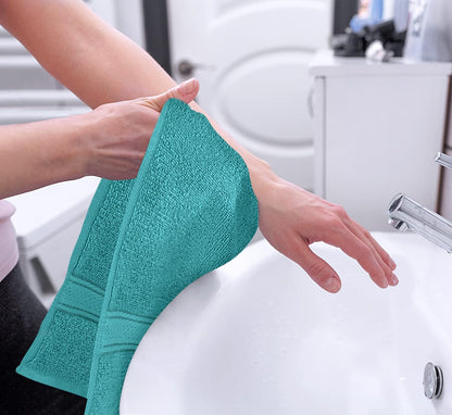 6 Pack Premium Hand Towels, 16x28 in, 600 GSM Cotton, Grey
