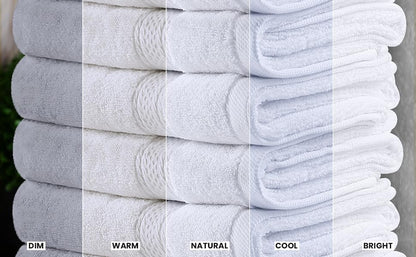 6 Pack Premium Hand Towels, 16x28 in, 600 GSM Cotton, Grey