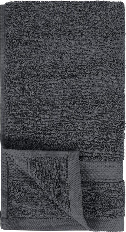 6 Pack Premium Hand Towels, 16x28 in, 600 GSM Cotton, Grey
