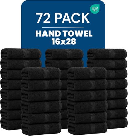 6 Pack Premium Hand Towels, 16x28 in, 600 GSM Cotton, Grey