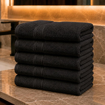 6 Pack Premium Hand Towels, 16x28 in, 600 GSM Cotton, Grey