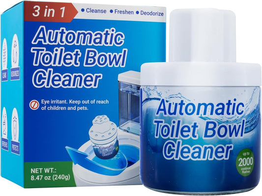Automatic Toilet Bowl Cleaner with Unique Retrieval Rope - 2000 Flushes | Long Lasting Toilet Tank Cleaner, Blue Water Stain Remover and Deodorizer, Safe for Septic Systems, 1 Pack (90 Days)