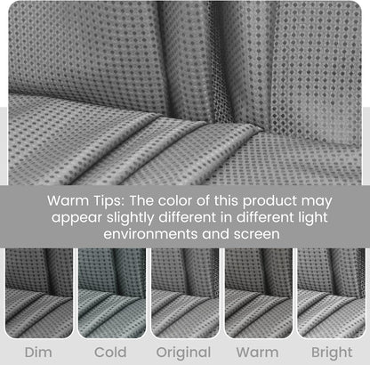 No Hook Waffle Shower Curtain with Snap in Liner Set, 71x74, Grey