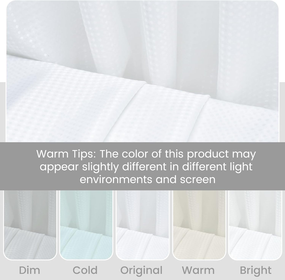 No Hook Waffle Shower Curtain with Snap in Liner Set, 71x74, Grey