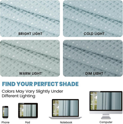 No Hook Waffle Shower Curtain with Snap in Liner Set, 71x74, Grey