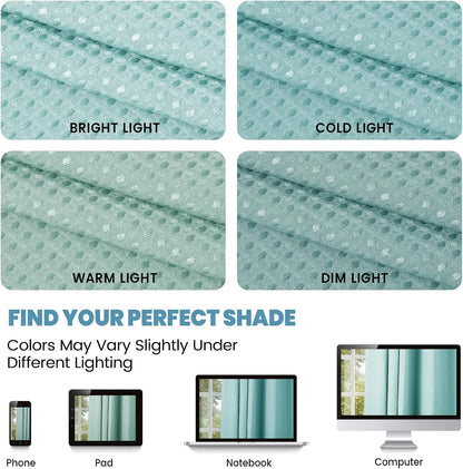 No Hook Waffle Shower Curtain with Snap in Liner Set, 71x74, Grey