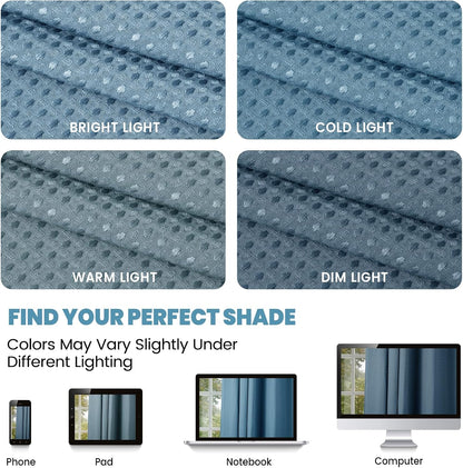 No Hook Waffle Shower Curtain with Snap in Liner Set, 71x74, Grey
