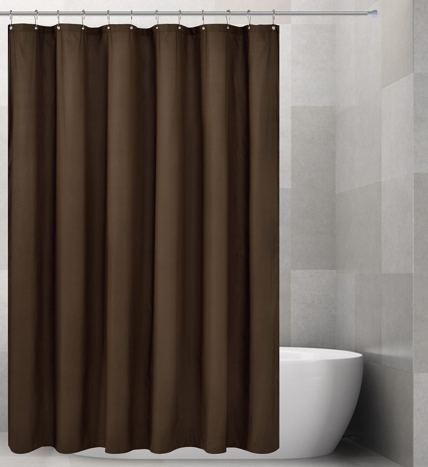 Waterproof Fabric Shower Curtain or Liner White, 72x72