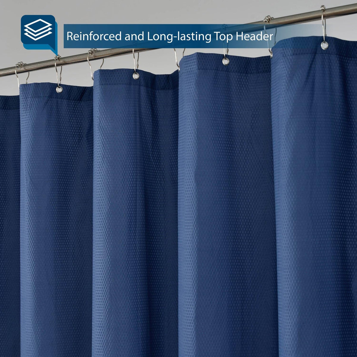 Waterproof Fabric Shower Curtain or Liner White, 72x72
