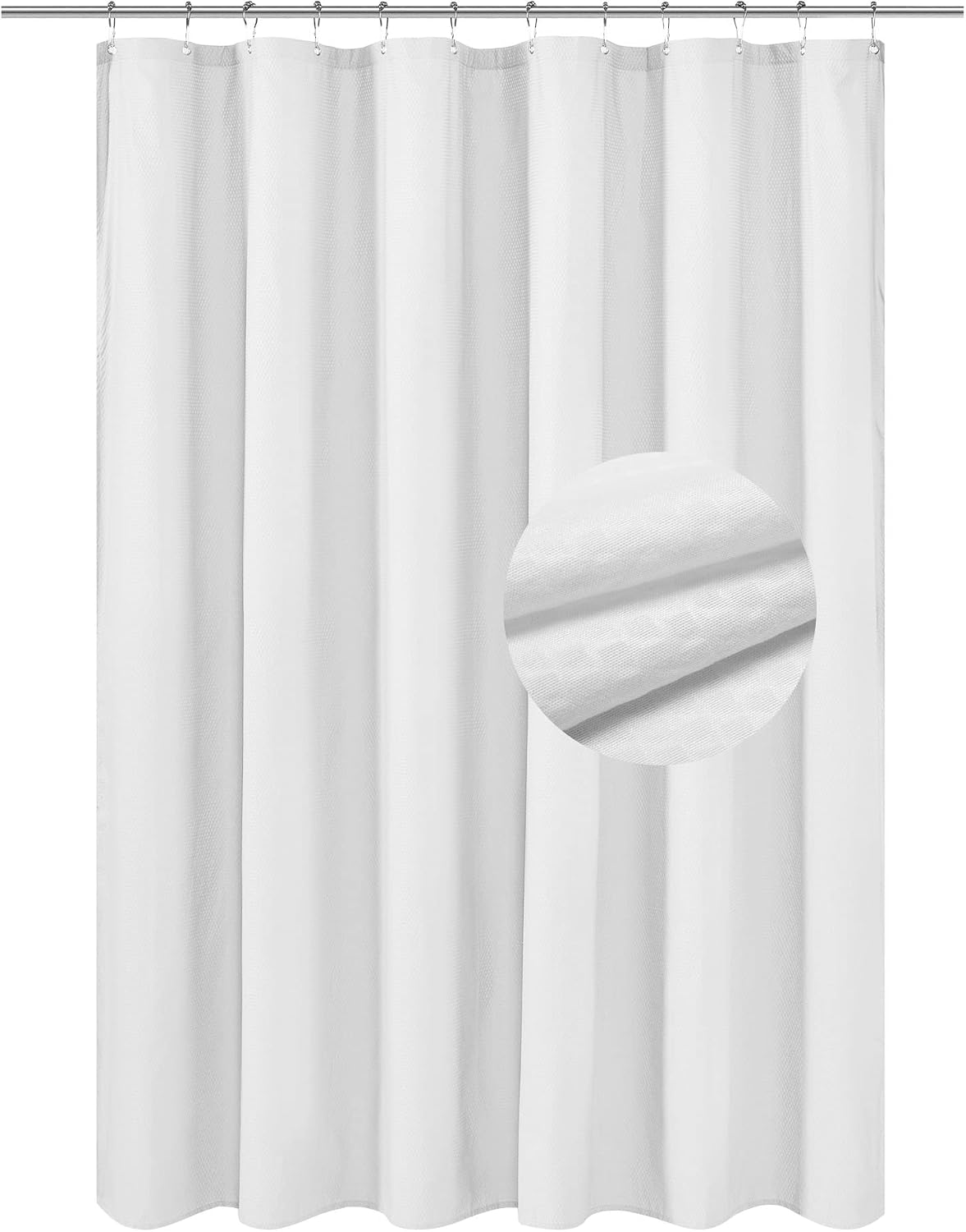 Waterproof Fabric Shower Curtain or Liner White, 72x72