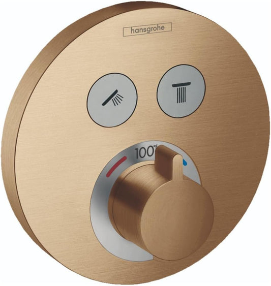 ShowerSelect S Modern Thermostatic Shower Valve Trim with Temperature Control and Diverter in Chrome, 15743001