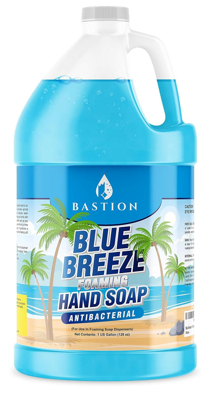 Blue Breeze Antibacterial Foaming Hand Soap Bulk Refill – 1 Gallon (128 oz) Rich Lather, Moisturizing Formula – Washes Away Germs & Bacteria – Refreshing Clean Scent for Foaming Dispensers