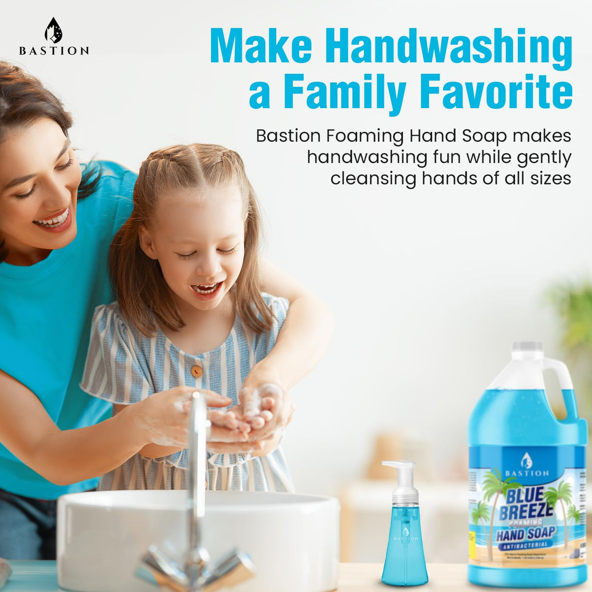Blue Breeze Antibacterial Foaming Hand Soap Bulk Refill – 1 Gallon (128 oz) Rich Lather, Moisturizing Formula – Washes Away Germs & Bacteria – Refreshing Clean Scent for Foaming Dispensers