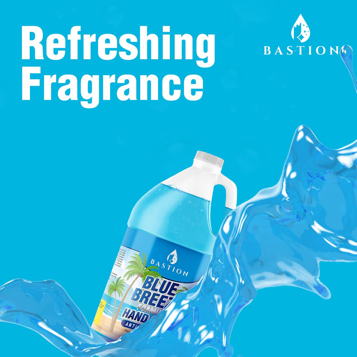 Blue Breeze Antibacterial Foaming Hand Soap Bulk Refill – 1 Gallon (128 oz) Rich Lather, Moisturizing Formula – Washes Away Germs & Bacteria – Refreshing Clean Scent for Foaming Dispensers
