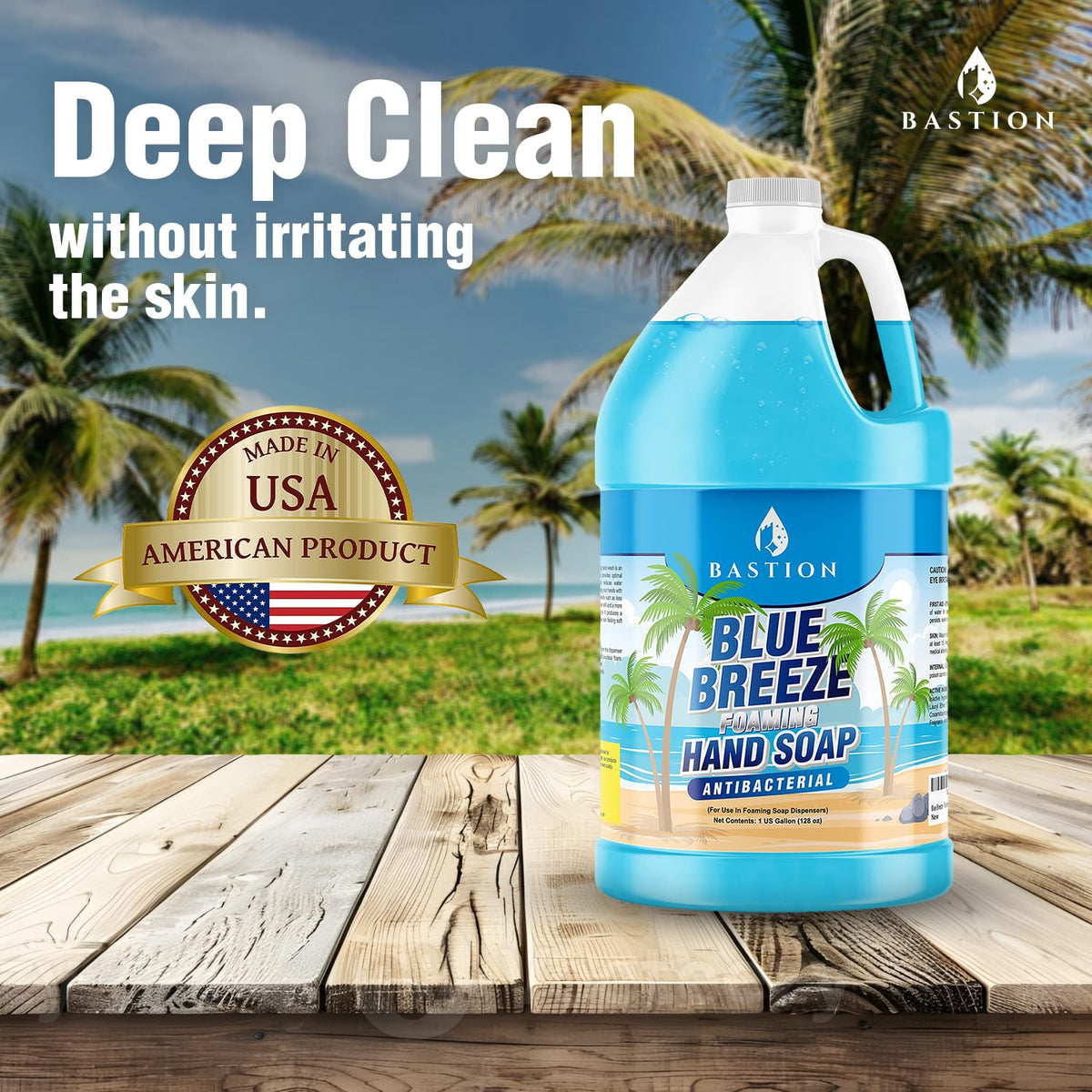 Blue Breeze Antibacterial Foaming Hand Soap Bulk Refill – 1 Gallon (128 oz) Rich Lather, Moisturizing Formula – Washes Away Germs & Bacteria – Refreshing Clean Scent for Foaming Dispensers