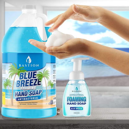 Blue Breeze Antibacterial Foaming Hand Soap Bulk Refill – 1 Gallon (128 oz) Rich Lather, Moisturizing Formula – Washes Away Germs & Bacteria – Refreshing Clean Scent for Foaming Dispensers