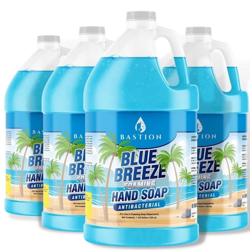 Blue Breeze Antibacterial Foaming Hand Soap Bulk Refill – 1 Gallon (128 oz) Rich Lather, Moisturizing Formula – Washes Away Germs & Bacteria – Refreshing Clean Scent for Foaming Dispensers