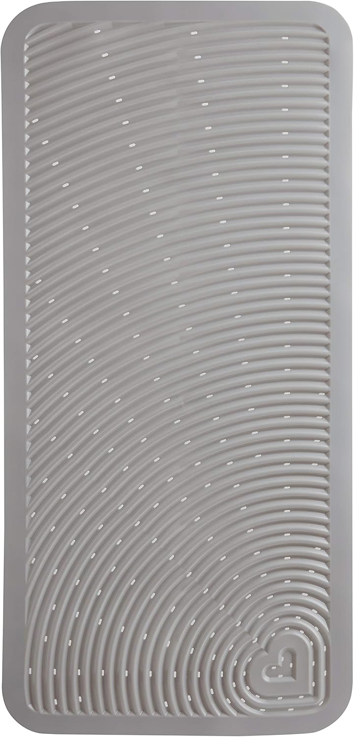 Soft Spot Cushioned Non-Slip Baby Bath Mat, 36 x 17 Inch, Grey