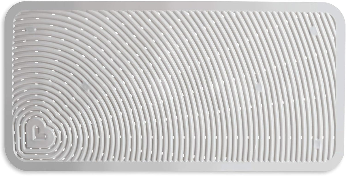 Soft Spot Cushioned Non-Slip Baby Bath Mat, 36 x 17 Inch, Grey