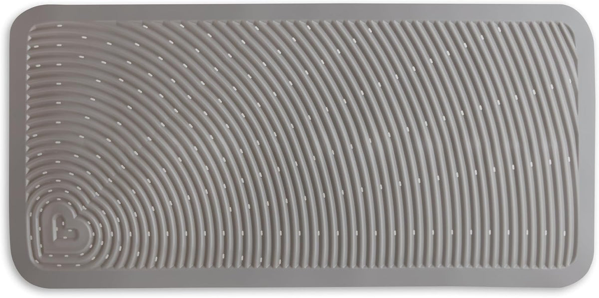 Soft Spot Cushioned Non-Slip Baby Bath Mat, 36 x 17 Inch, Grey
