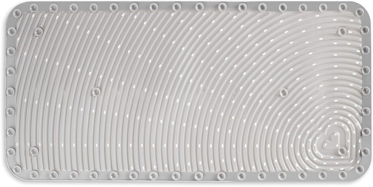 Soft Spot Cushioned Non-Slip Baby Bath Mat, 36 x 17 Inch, Grey