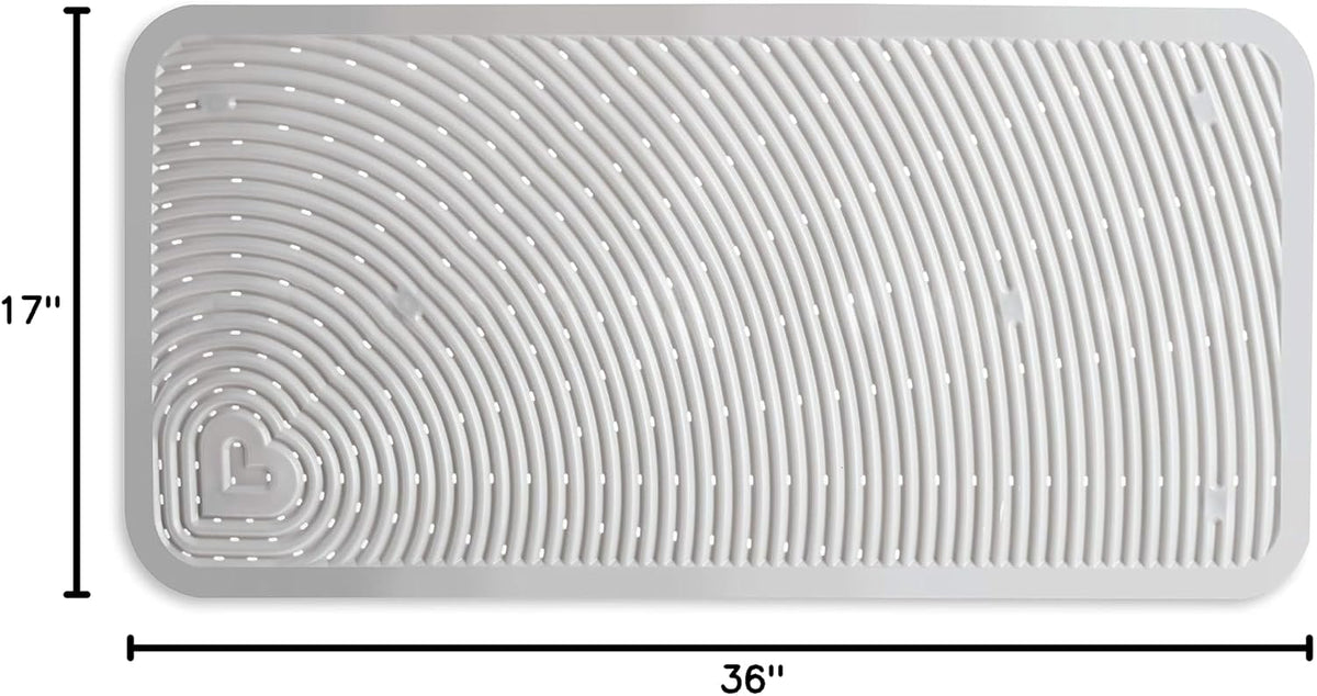 Soft Spot Cushioned Non-Slip Baby Bath Mat, 36 x 17 Inch, Grey