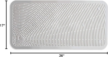 Soft Spot Cushioned Non-Slip Baby Bath Mat, 36 x 17 Inch, Grey