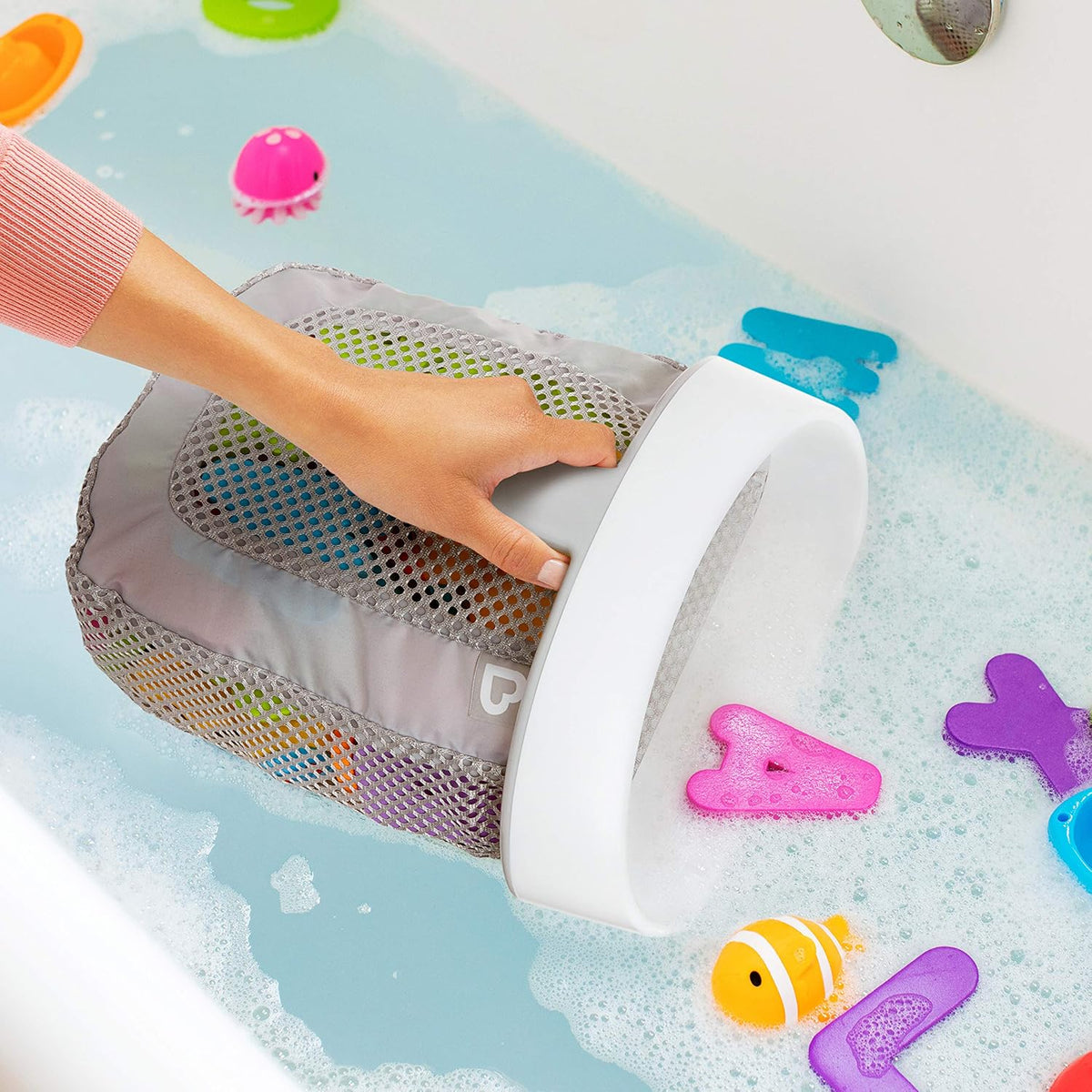 Soft Spot Cushioned Non-Slip Baby Bath Mat, 36 x 17 Inch, Grey