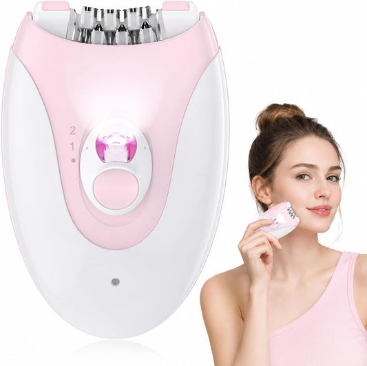 Epilator for Women Facial Hair Remover, Electric Hair Removal Device with 36 Tweezers, Long Lasting Smooth Skin 4–6 Weeks, 2 Speed Cordless USB, Wet Dry for Legs Arms Underarms Bikini Area Face