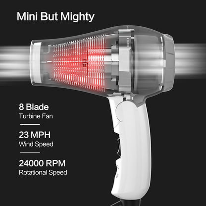 Foldable Travel Hair Dreyr Mini:Dual Voltage Small Lightweight Blow Dryer for International Travel,1200w Compact Hairdryer with Concentrator and Travel Bag(Light Pink)