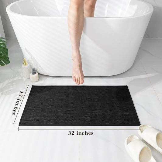 Bathroom Rugs Mat 24x17, Ultra Thin Non Slip Bath Mat Small Quick Dry Absorbent Bath Mat for Bathroom Floor, (Dark Beige, 24"x17")