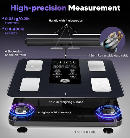 Smart Scale for Body Weight: Full Body Composition Analyzer, 50+ Metrics
