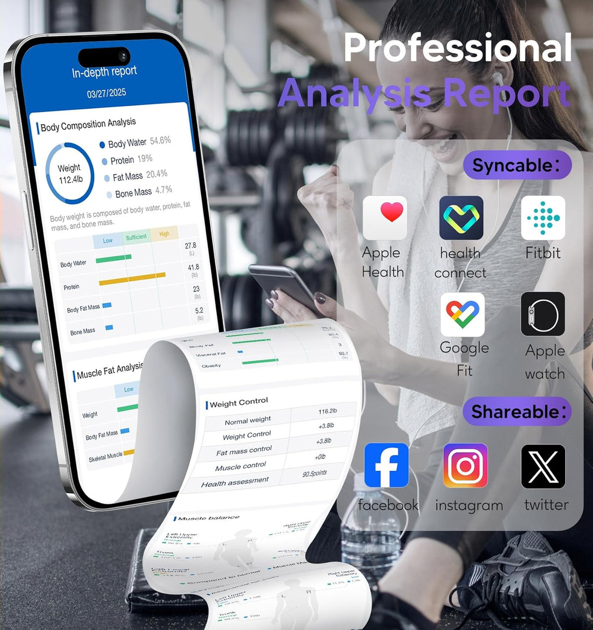 Smart Scale for Body Weight: Full Body Composition Analyzer, 50+ Metrics