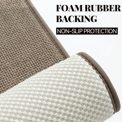 Thick Memory Foam Bathroom Mat, Soft Absorbent Polyester Bath Rug Quick Dry, Non Slip Shower Floor Rugs with Rubber Backing, Machine Washable (Camel, 24" x 16")