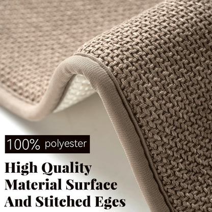 Thick Memory Foam Bathroom Mat, Soft Absorbent Polyester Bath Rug Quick Dry, Non Slip Shower Floor Rugs with Rubber Backing, Machine Washable (Camel, 24" x 16")