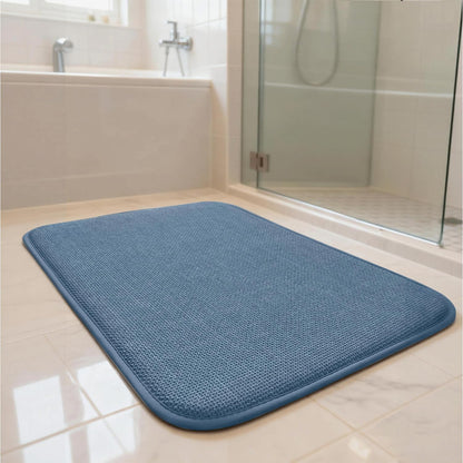 Thick Memory Foam Bathroom Mat, Soft Absorbent Polyester Bath Rug Quick Dry, Non Slip Shower Floor Rugs with Rubber Backing, Machine Washable (Camel, 24" x 16")
