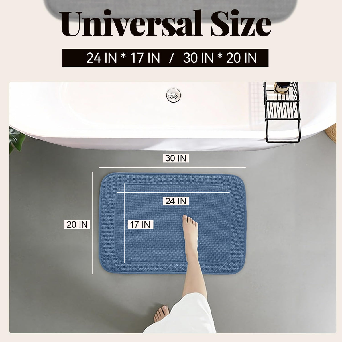 Thick Memory Foam Bathroom Mat, Soft Absorbent Polyester Bath Rug Quick Dry, Non Slip Shower Floor Rugs with Rubber Backing, Machine Washable (Camel, 24" x 16")