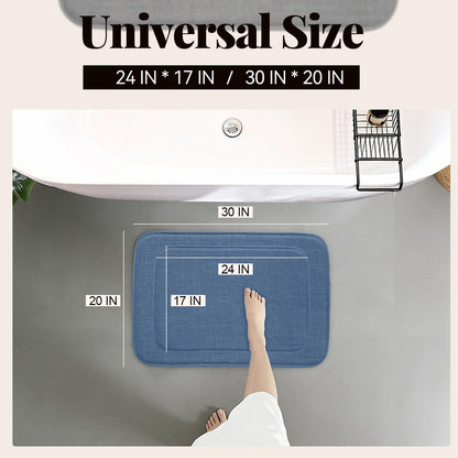 Thick Memory Foam Bathroom Mat, Soft Absorbent Polyester Bath Rug Quick Dry, Non Slip Shower Floor Rugs with Rubber Backing, Machine Washable (Camel, 24" x 16")