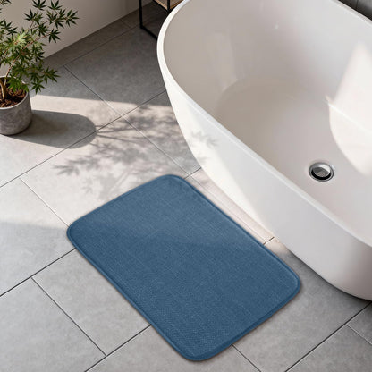 Thick Memory Foam Bathroom Mat, Soft Absorbent Polyester Bath Rug Quick Dry, Non Slip Shower Floor Rugs with Rubber Backing, Machine Washable (Camel, 24" x 16")