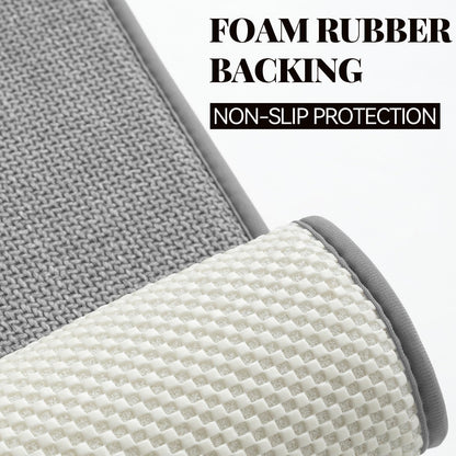 Thick Memory Foam Bathroom Mat, Soft Absorbent Polyester Bath Rug Quick Dry, Non Slip Shower Floor Rugs with Rubber Backing, Machine Washable (Camel, 24" x 16")