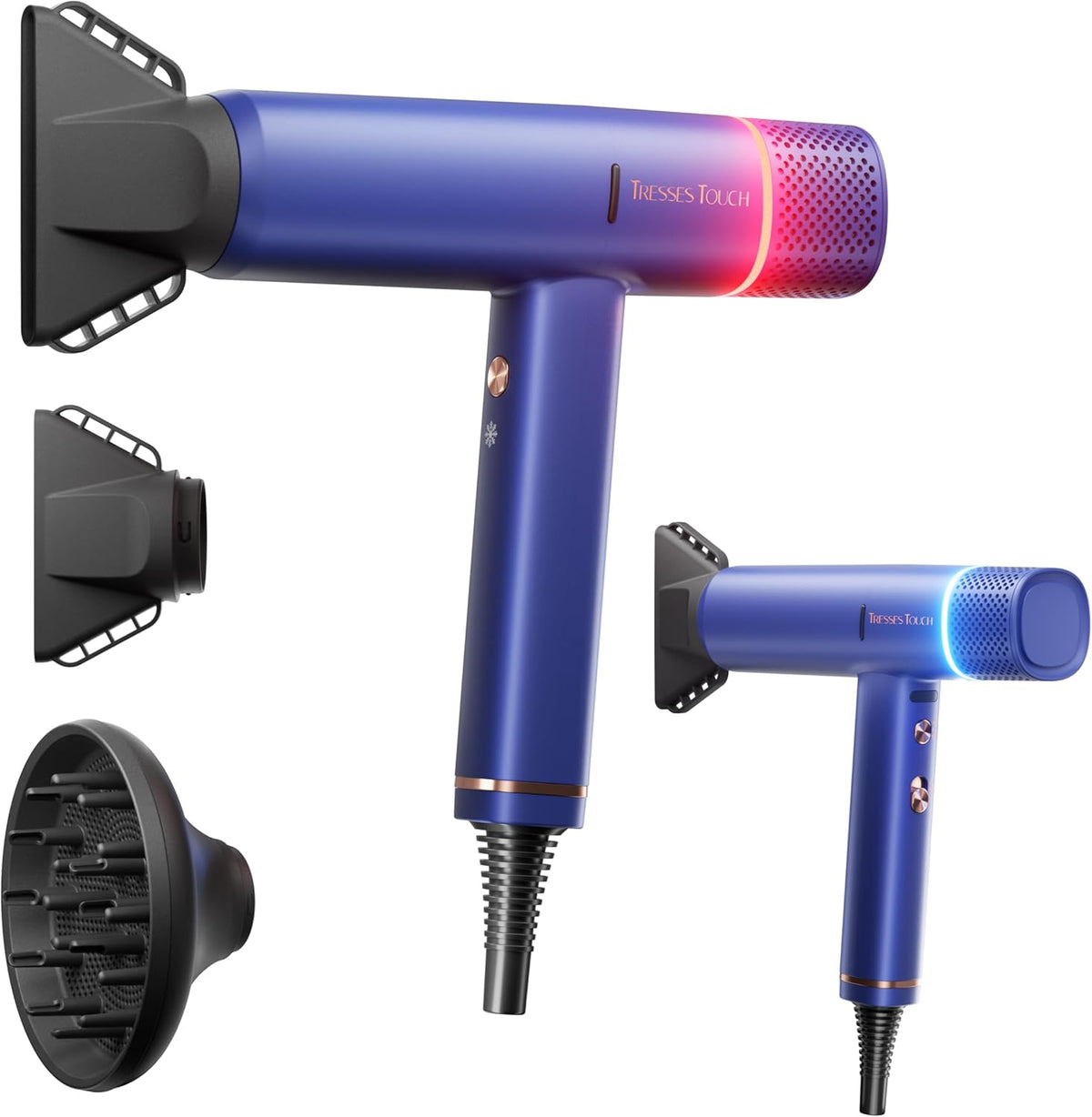 Professional Ionic Hair Dryer with Diffuser,150000 RPM High-Speed Ionic Low Noise Blow Dryer, Powerful 1600 Watt Motor for Fast Drying and Straight & Wavy Hair, Lightweight