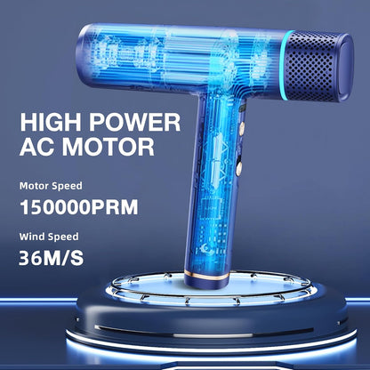 Professional Ionic Hair Dryer with Diffuser,150000 RPM High-Speed Ionic Low Noise Blow Dryer, Powerful 1600 Watt Motor for Fast Drying and Straight & Wavy Hair, Lightweight