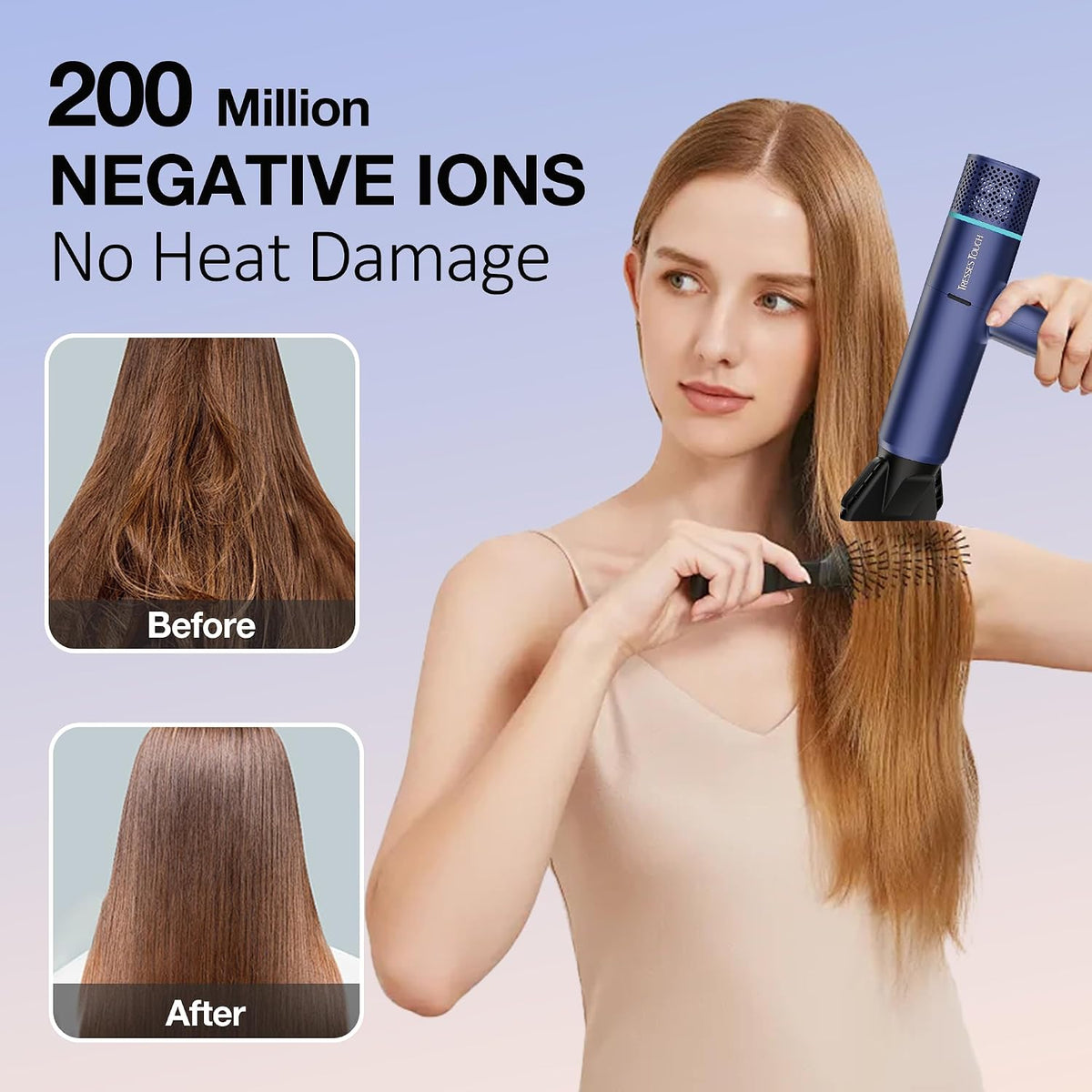 Professional Ionic Hair Dryer with Diffuser,150000 RPM High-Speed Ionic Low Noise Blow Dryer, Powerful 1600 Watt Motor for Fast Drying and Straight & Wavy Hair, Lightweight
