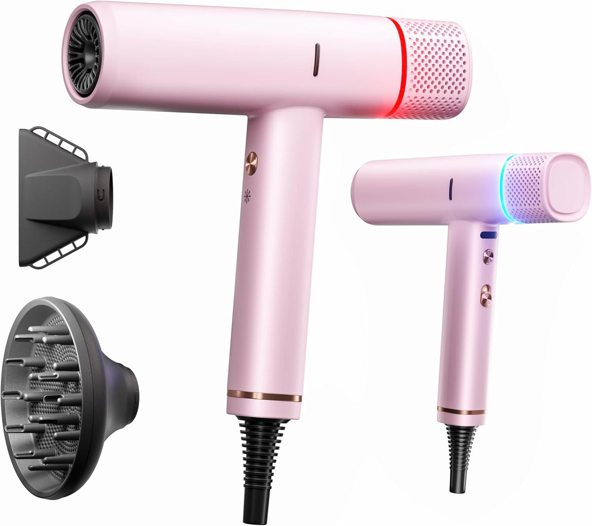 Professional Ionic Hair Dryer with Diffuser,150000 RPM High-Speed Ionic Low Noise Blow Dryer, Powerful 1600 Watt Motor for Fast Drying and Straight & Wavy Hair, Lightweight