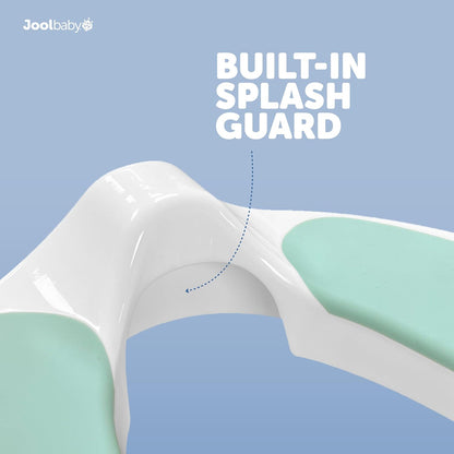 Potty Training Seat for Boys and Girls With Handles, Fits Round & Oval Toilets, Non-Slip with Splash Guard, Includes Free Storage Hook (Aqua)