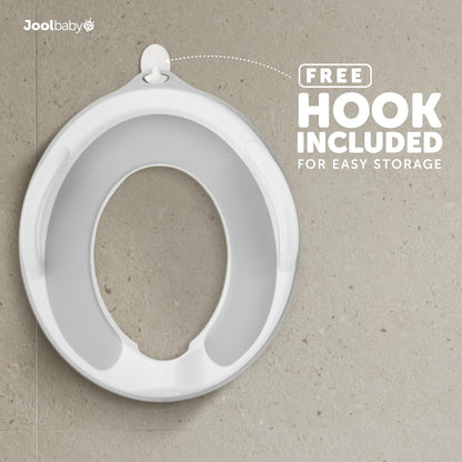 Potty Training Seat for Boys and Girls With Handles, Fits Round & Oval Toilets, Non-Slip with Splash Guard, Includes Free Storage Hook (Aqua)