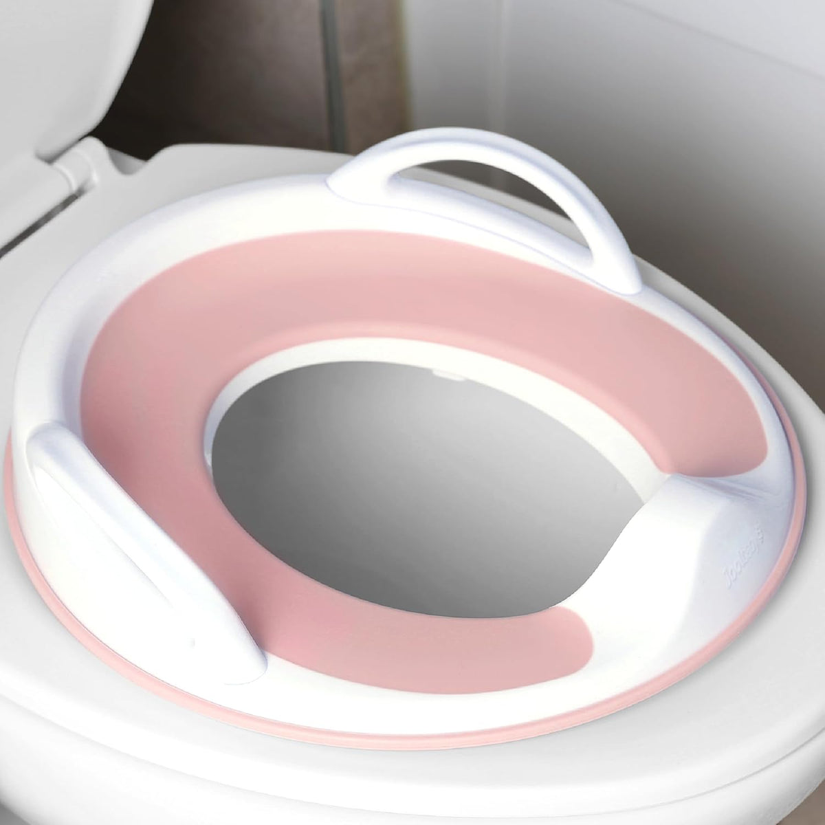 Potty Training Seat for Boys and Girls With Handles, Fits Round & Oval Toilets, Non-Slip with Splash Guard, Includes Free Storage Hook (Aqua)